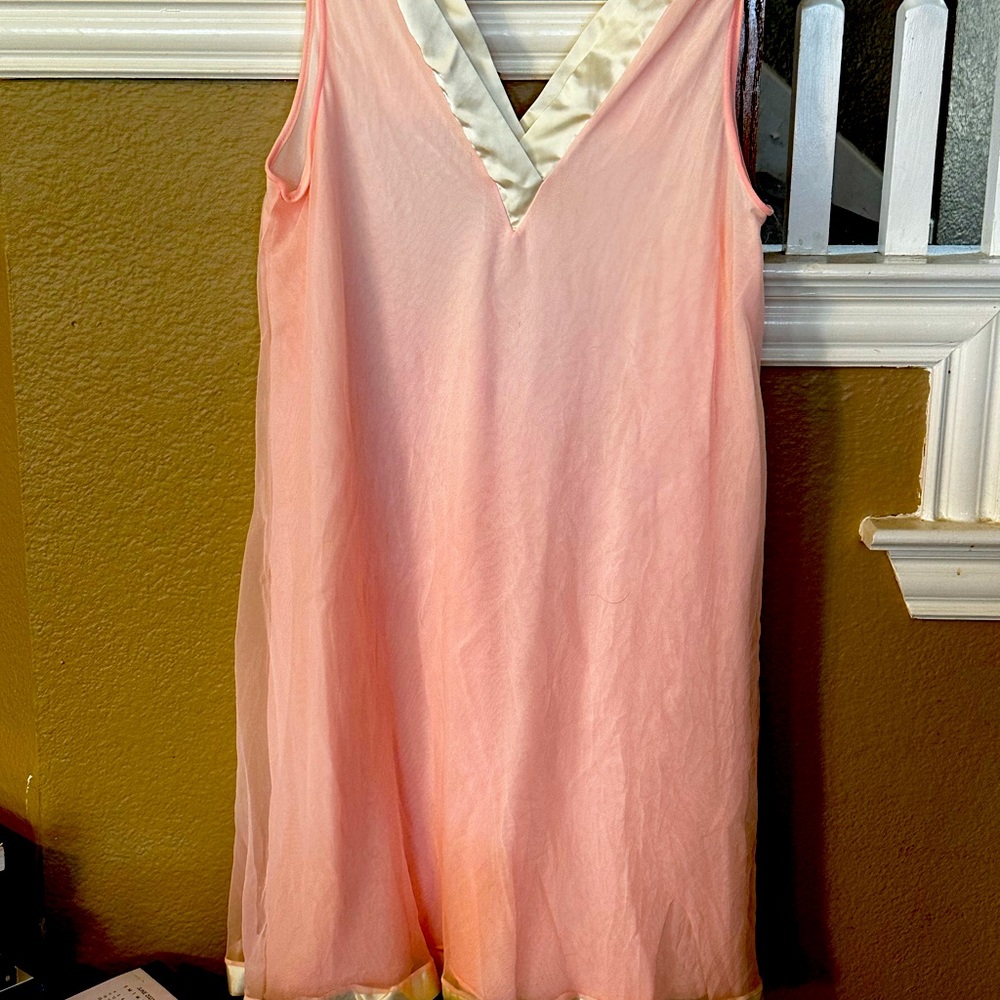 Vintage pink housecoat and night gown. Small. “Golden Girls”